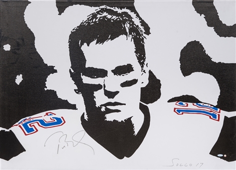Tom Brady Signed 43x31 Artwork Canvas By Bernard Solco (Tristar & Steiner)